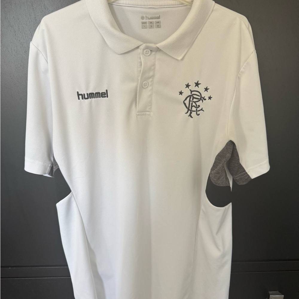 Hummel White Polo Shirt Classic Sports Design